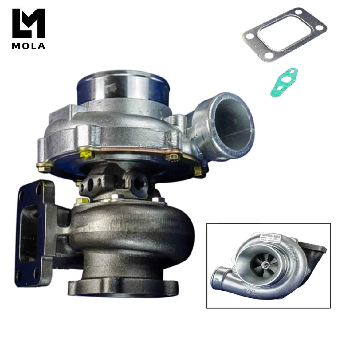 GT3582 GT35 GT3582R T3 фланец масляный и водный 4 болта турбокомпрессора A/R .70 турбина .82