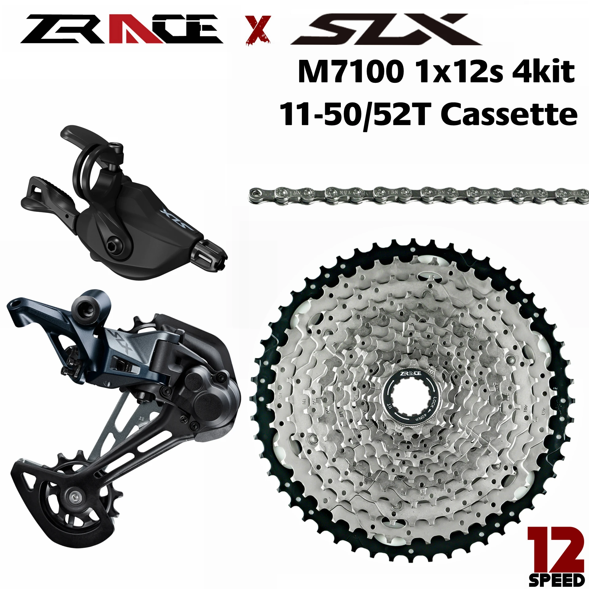 SLX M7100 SL R + RD SGS ZRACE кассета цепи 1x12 speed 4kit Groupset|Велосипедный переключатель| |