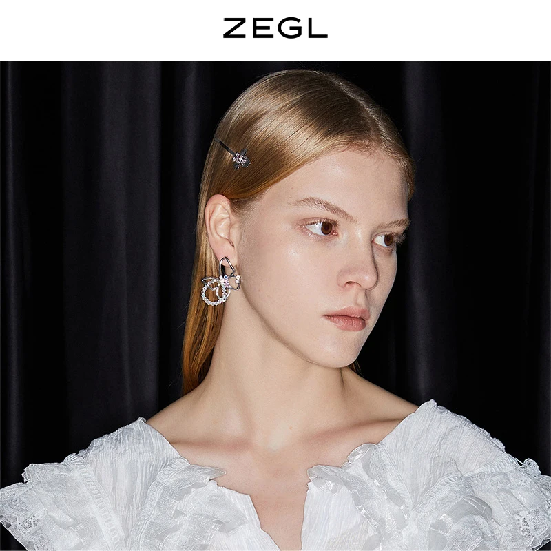 Серьги гвоздики женские из серебра 925 пробы с цветными драгоценными