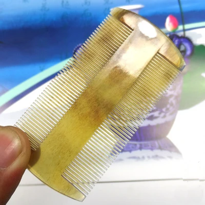 

dandruff comb Hairbrush For Female Girl Horn Fine Toothed Comb Natural Ox Hair Care Massage Brush Straight Anti Static Combs