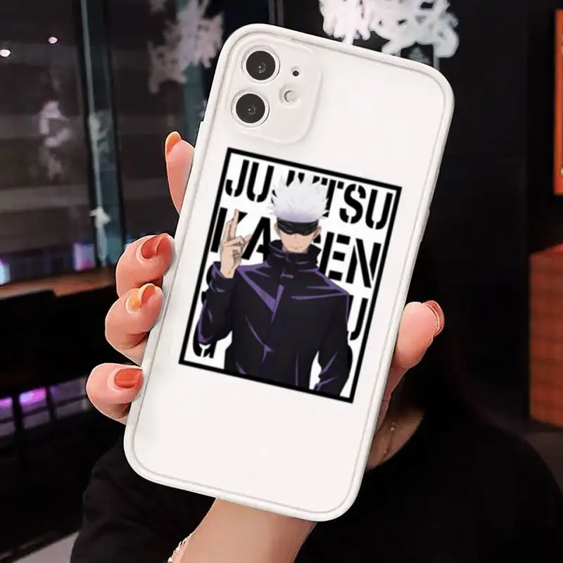 

Hot Anime Jujutsu Kaisen Phone Case Matte transparent For White iPhone 12 Mini 11 Pro XR XS Max 7 8 Plus X Back Cover