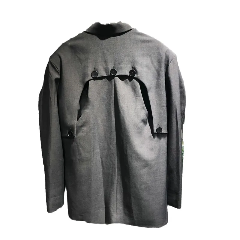 

Yuerwang Women Blazer Asymmetry Patchwork Black Gray Blazers And Jackets Irregular Hollow Out Casual Siut Coats 2021 Fashion