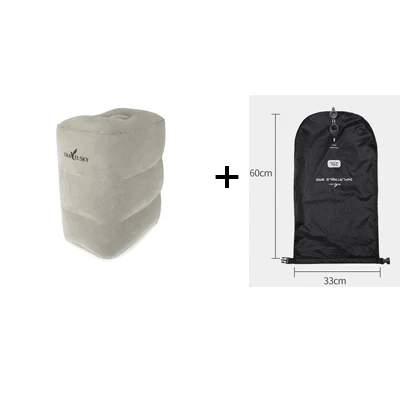 greywith inflate bag Большой клапан самолет регулируемая высота путешествия ног Подушка под столом с надувной сумкой - Цвет: greywith inflate bag