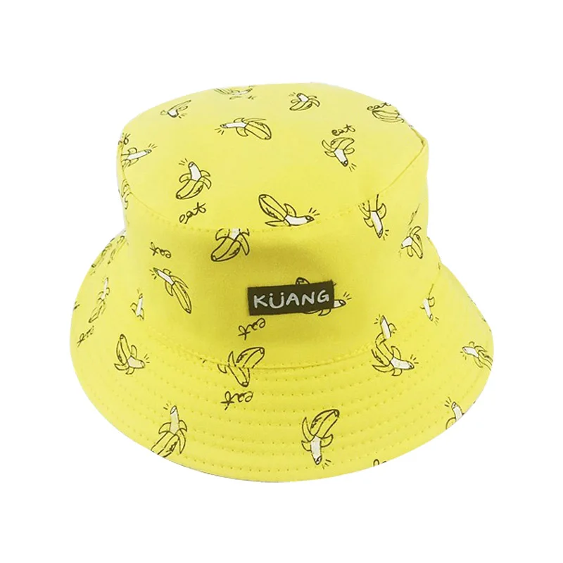 Панама двусторонняя для мужчин и женщин шляпа с принтом бананов в стиле хип хоп