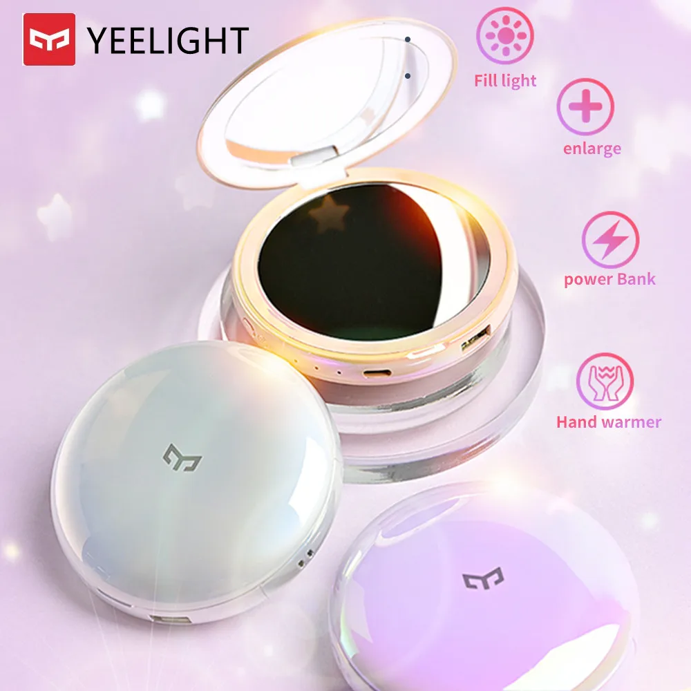 

Yeelight 4 in1 Makeup mirror portable handheld beauty led smart beauty Charge Hand warmer with 5000mah power bank from xiaomi