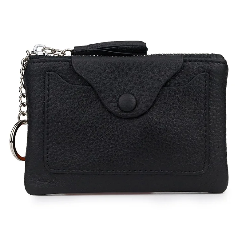 Новые модные женские кошельки кошелек на молнии для монет и из воловьей кожи