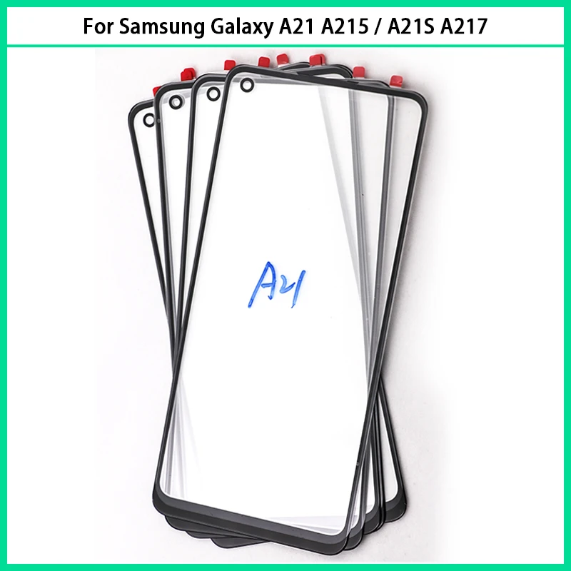 

10Pcs/lot For Samsung Galaxy A21 A215 / A21S A217 Touch Screen Front Glass Panel LCD Outer Lens A21 A21S Front Glass With OCA