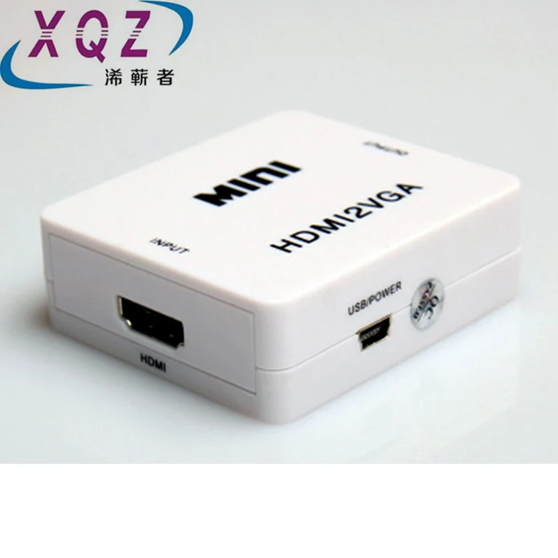 Преобразователь HDMI в VGA, переходник с HDMI на VGA, с гнездом на гнездо, с чипсетом HDMI2VGA и зарядкой от USB