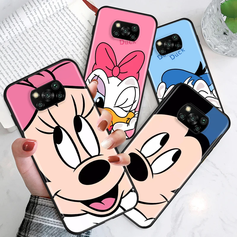 

Mickey Minnie Couple For Xiaomi Poco X3 NFC GT M3 M2 X2 F3 F2 Pro C3 F1 Mi Play Mix 3 A2 A1 6X 5X Black Soft Phone Case
