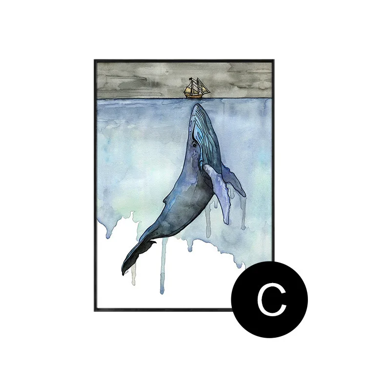 Домашнее украшение Картина на холсте мультяшный поцелуй Кит Современное простая