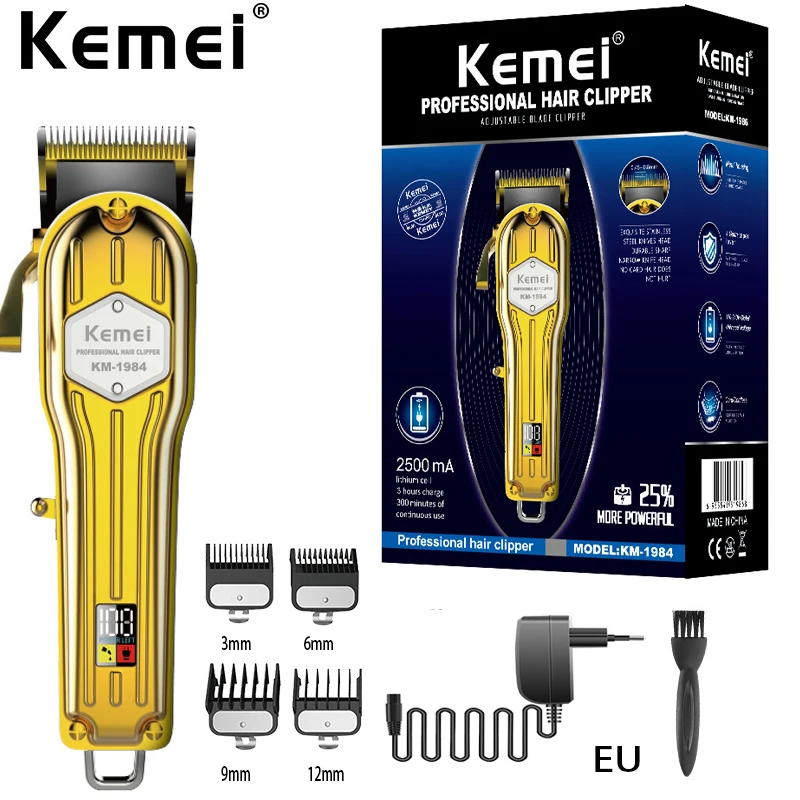 Профессиональная машинка для стрижки волос Kemei полностью металлический