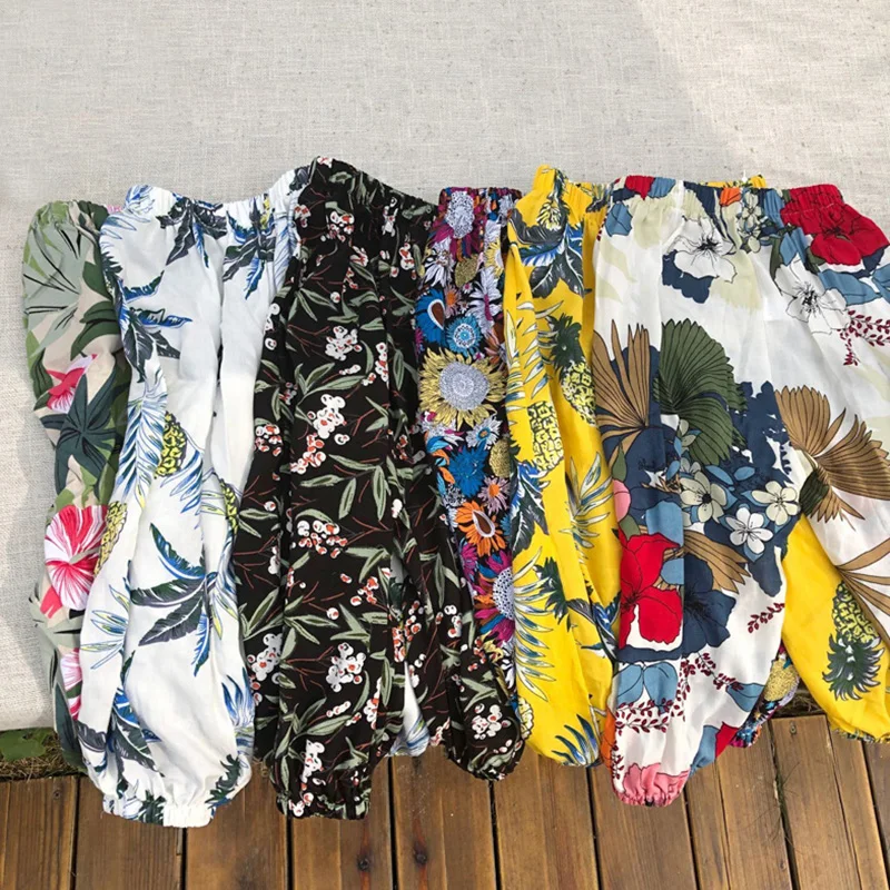 

New Summer Children Pants Mosquito-pro Lantern Pants Casual Printed Girls Harem Pants Kids Joggers Trousers RT861