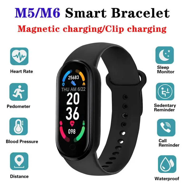 

M5/M6 Smart Sport Band Fitness Tracker Pedometer Bracelet Heart Rate Blood Pressure Monitor Smart Watch For IPhone Huawei Xiaomi