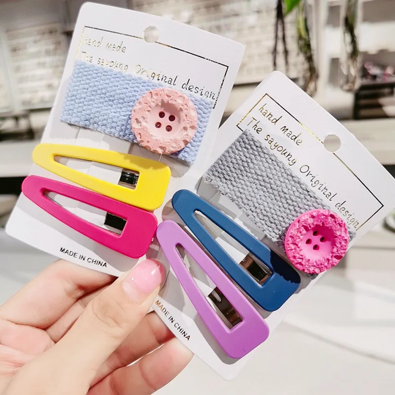 3 шт./лот милые тканевые заколки для волос ярких цветов девочек набор в форме