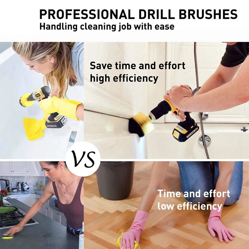 

Drill Brush Power Scrubber Cleaning Brush Extended Long Attachment Set