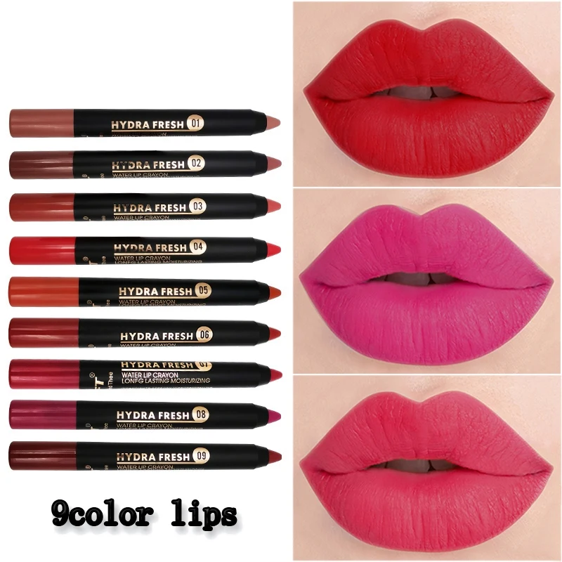 

9 Optional Matte Lip Liner Lipstick Pen Long Lasting Pigments Waterproof Makeup Tool Makeup Cosmetic Maquillaje*