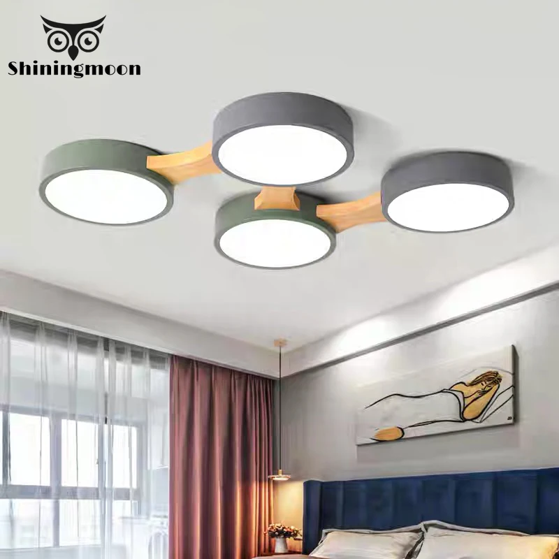 Скандинавский модный светодиодный потолочный светильник 220 В круглый