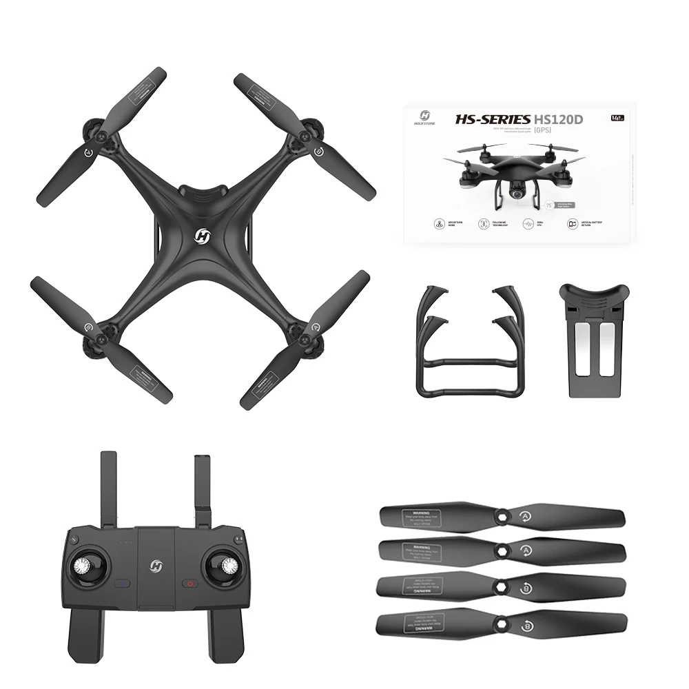 Holy Stone HS120D gps RC Дрон Профессиональный FPV 1080P HD камера дроны следуем за мной gps ГЛОНАСС Квадрокоптер Wifi RC вертолет