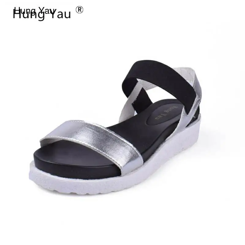 Женские босоножки с открытым носком на плоской подошве|sandalias mujer|shoes sandals womenshoes |