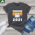Винтажные Топы Tu Pass over 2021 Matzo Dabbing Seder, еврейские топы для всей семьи, женская футболка, модная футболка, 100 хлопок, топы большого размера, лето 2021