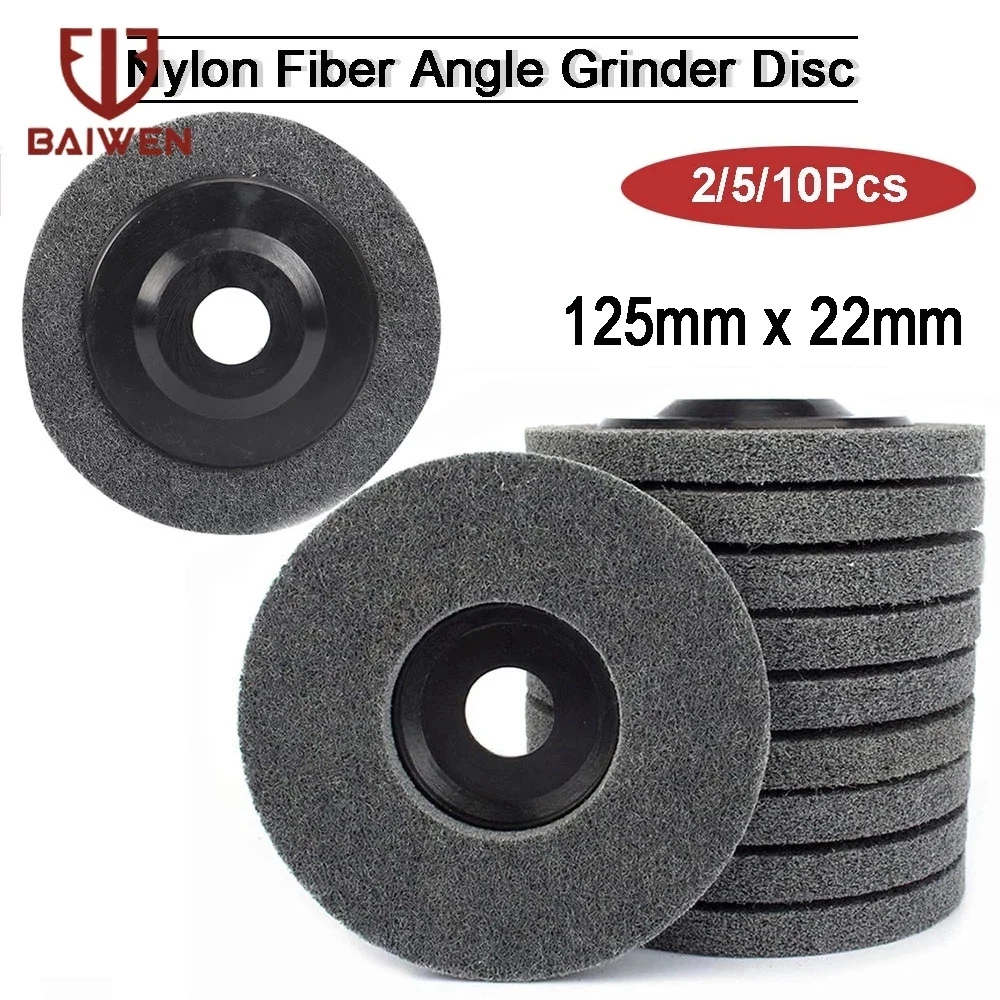 1/2/5/10 шт. 5 дюймовая полировка из нейлонового волокна абразивный диск для колес 9P