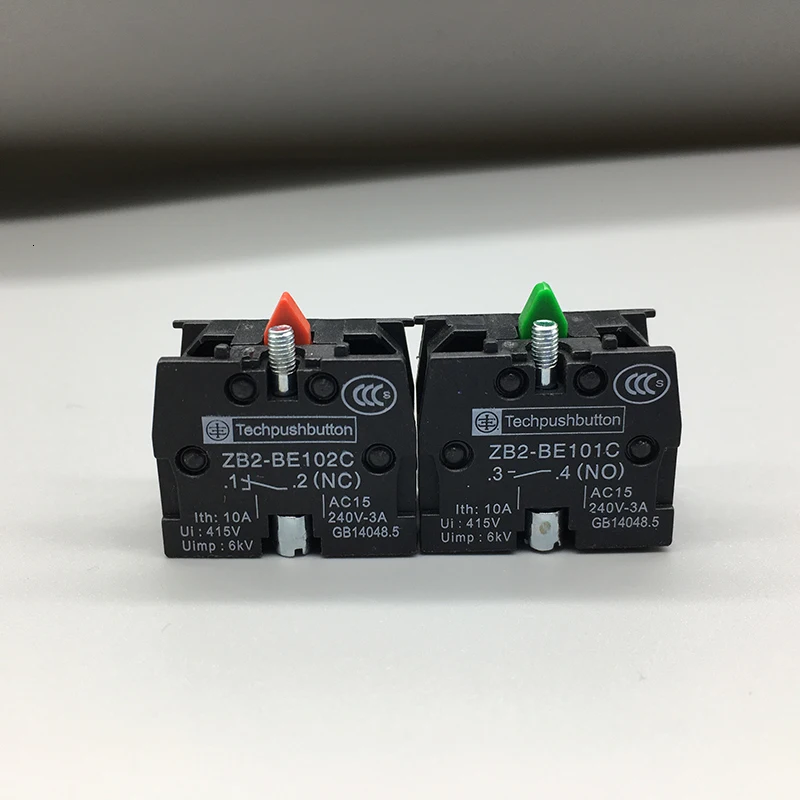 2 шт. XB2 кнопочный переключатель ZB2BE102C(NC) контактный блок ZB2-BE101C(нет