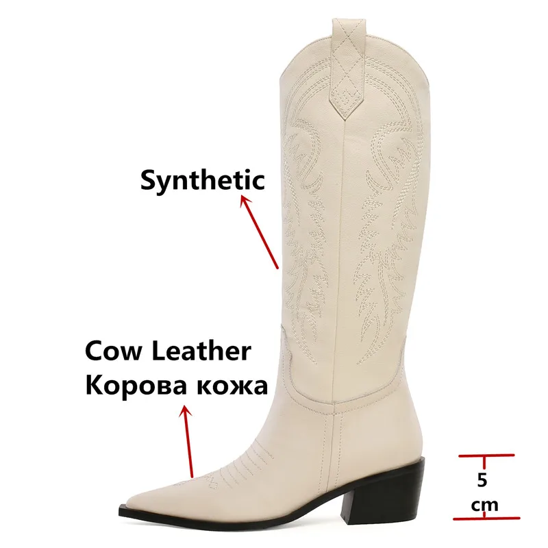 Женские сапоги до колена FEDONAS теплые Клубные из натуральной кожи для езды на