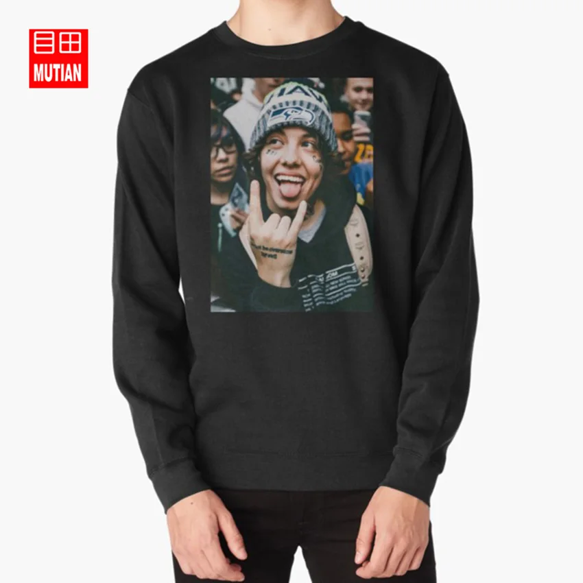 Lil Xan толстовки с капюшоном lil xan xalarm xanarchy gang drugs rapper soundcloud тревога эмо гот | Мужская