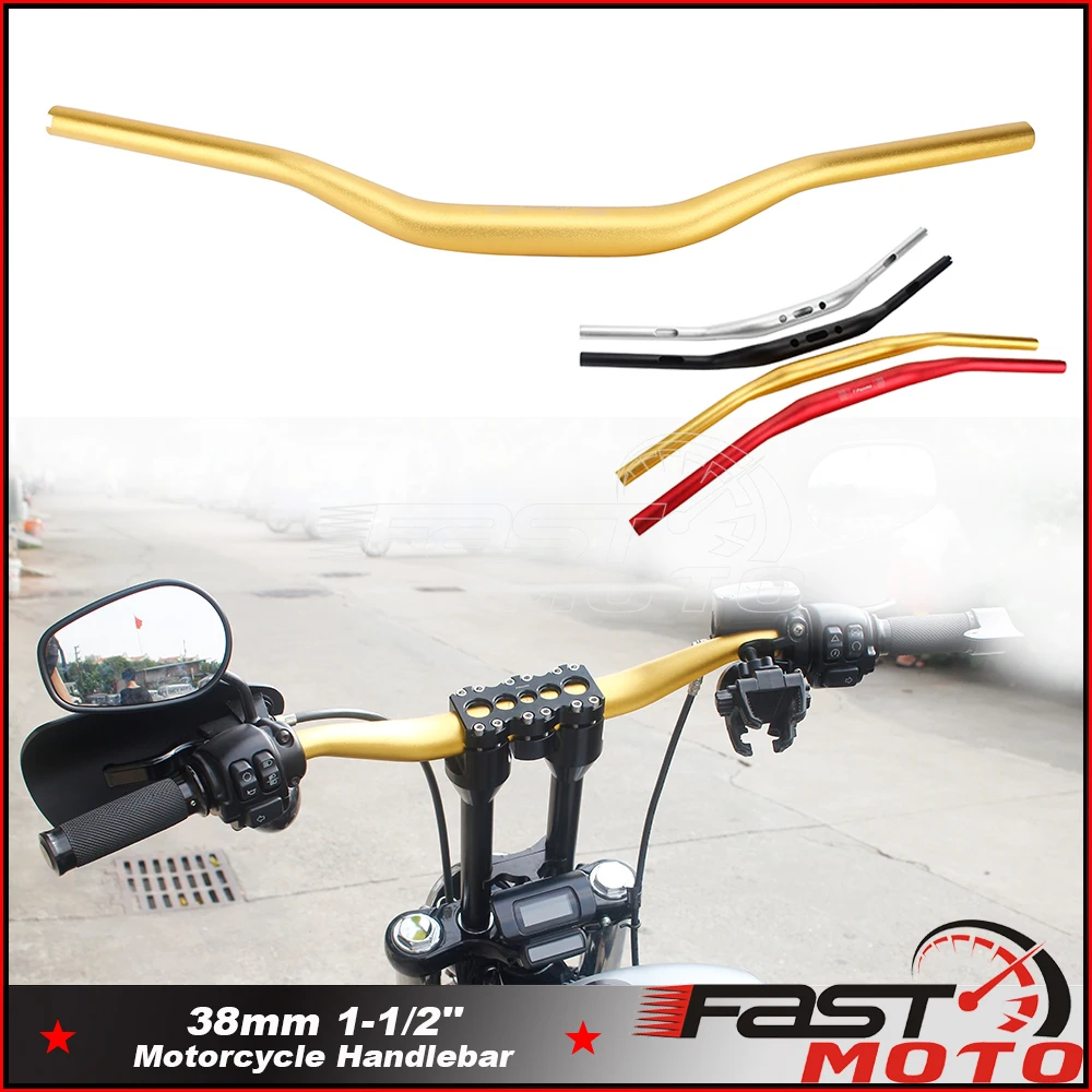 

Золотистые 38 мм 1-1/2 дюйма крепление фоторяда 1 ''стержни универсальные для Harley Chopper Bobber Custom Dyna Street Bob Softail