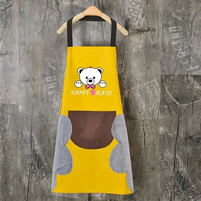 

1PC Creative Apron Waist Bear Restaurant Women Cooking Bib Waterproof Cute Cartoon Apron Oversleeve