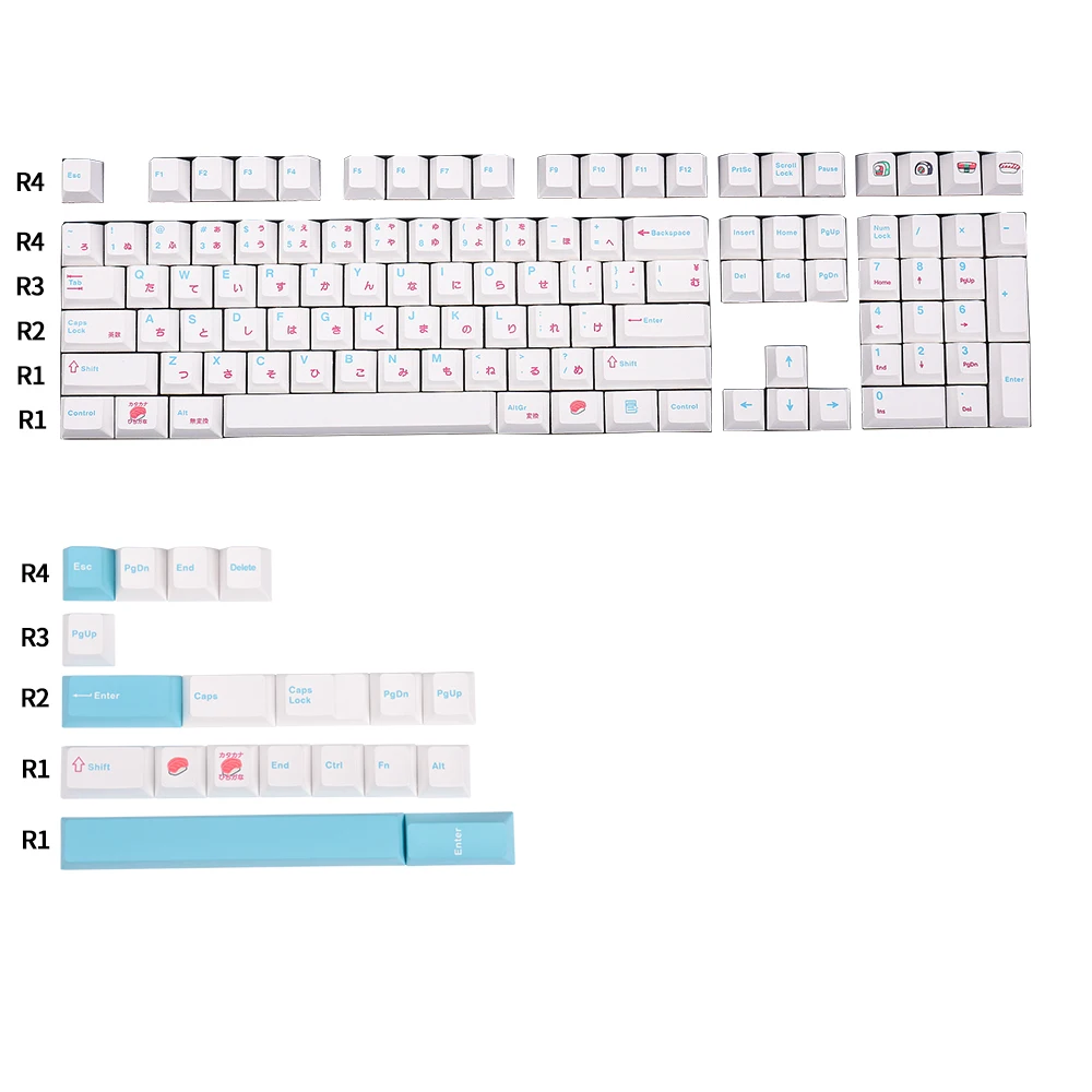 

148 Keys Kon Momo Keycaps Dye Sublimation PBT Cherry Profile Key Caps For MX Switch Mechanical Keyboard