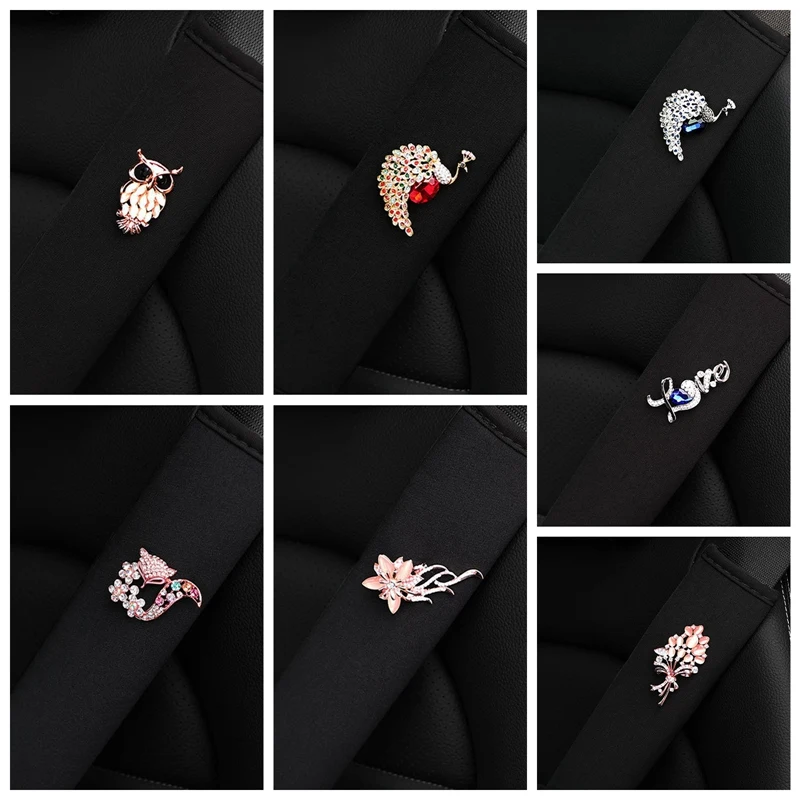 

Diamond-studded Car Seat Belt Shoulder Guard Strap Safety Belt Protection Safety Belt Shoulder Cover For Auto Interior Accessory