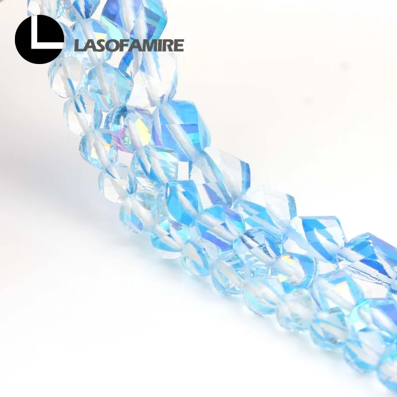 Faceted Blue Natural Austrian Crystal Beads Loose Spacer for Jewelry Making DIY Bracelets Earrings 6/8/10mm 15'' Wholesale |