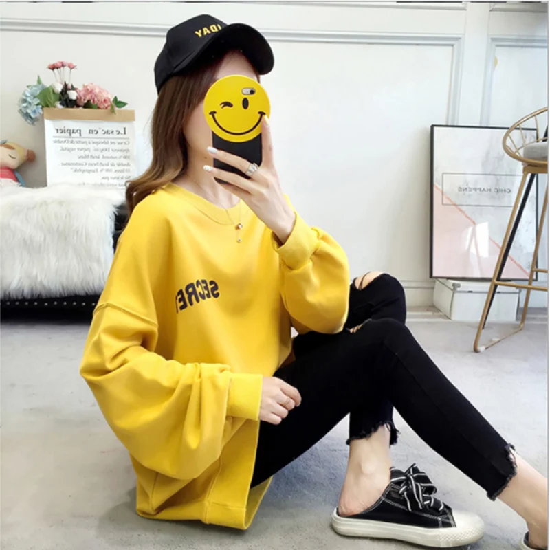 Женские толстовки весна 2020 новинка средняя длина стильная толстовка тонкая