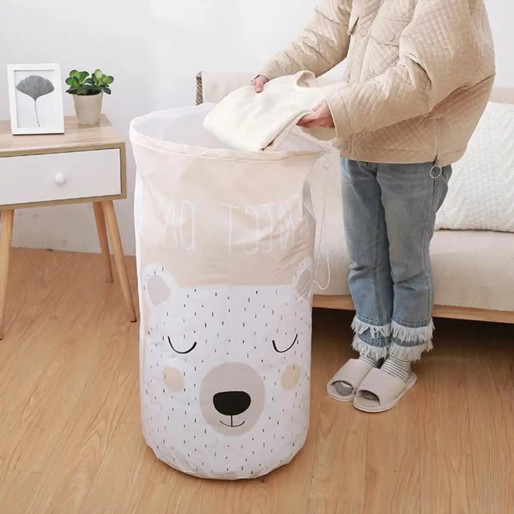 

Cartoon Bear Storage Bag Beam port Transparent Bag Large Foldable Clothes Organizer Baby Toy Moistureproof Quilt Travel Bags