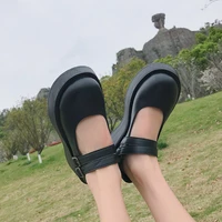 spring women flats 2021 new student mary jane shoes womens shallow mouth retro french thick sole shoes small leather shoes