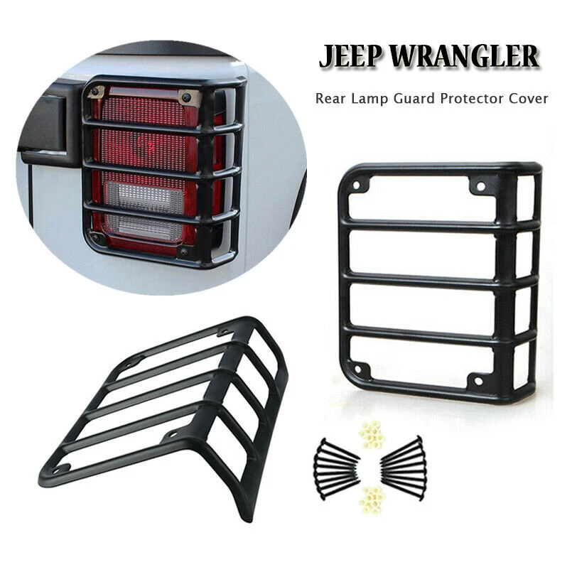 Прочный Jeep задний светильник гвардии Рамка матовый черный для Wrangler JK 07-18 |
