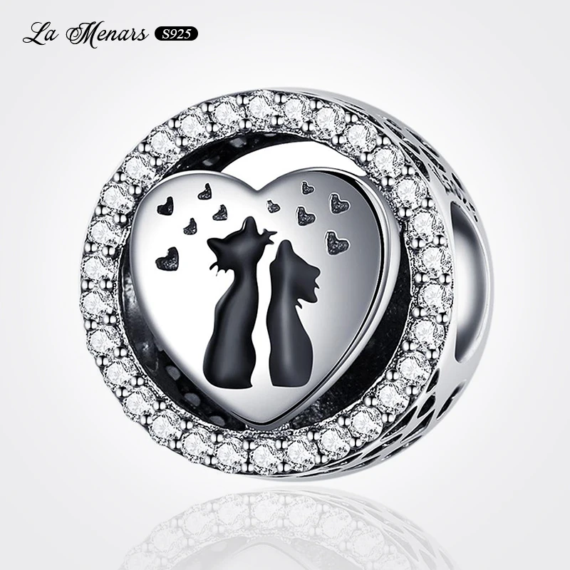 

Женский браслет из серебра 925 пробы, с подвеской в виде кошки