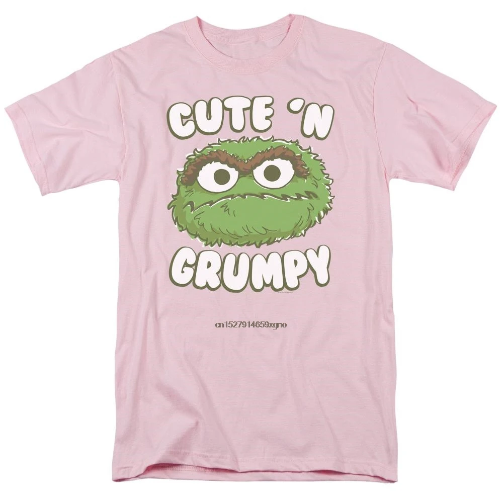 2019 Мужская хлопковая футболка с принтом короткий рукав Улица Сезам милая N Grumpy