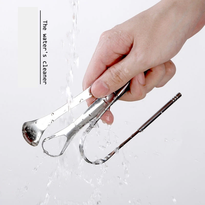 

Stainless Steel Tongue Scraper Fresh Air Oral Cleaner Coated Tongue Toothbrush Dental Oral Hygiene Cleaning Tools