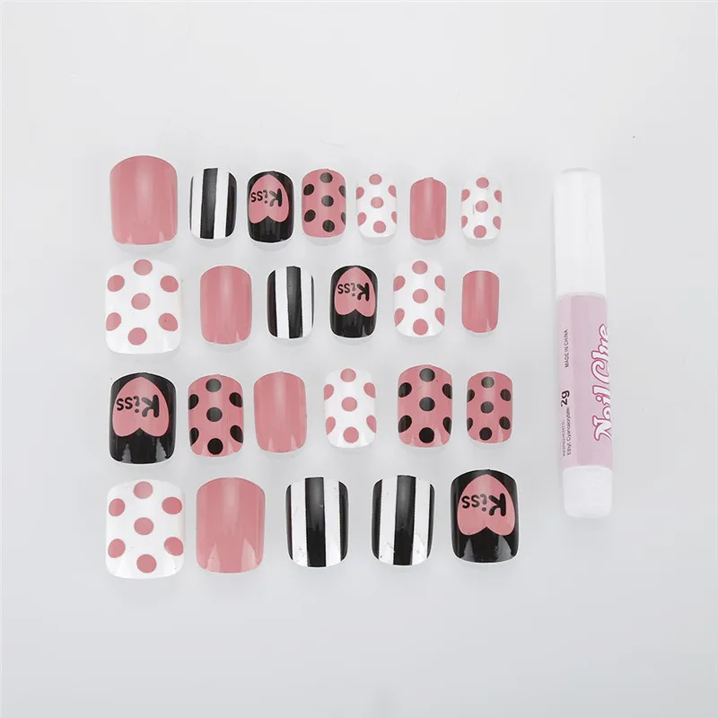 24 шт./компл. накладные ногти маникюрные наклейки для ногтей быстросохнущие