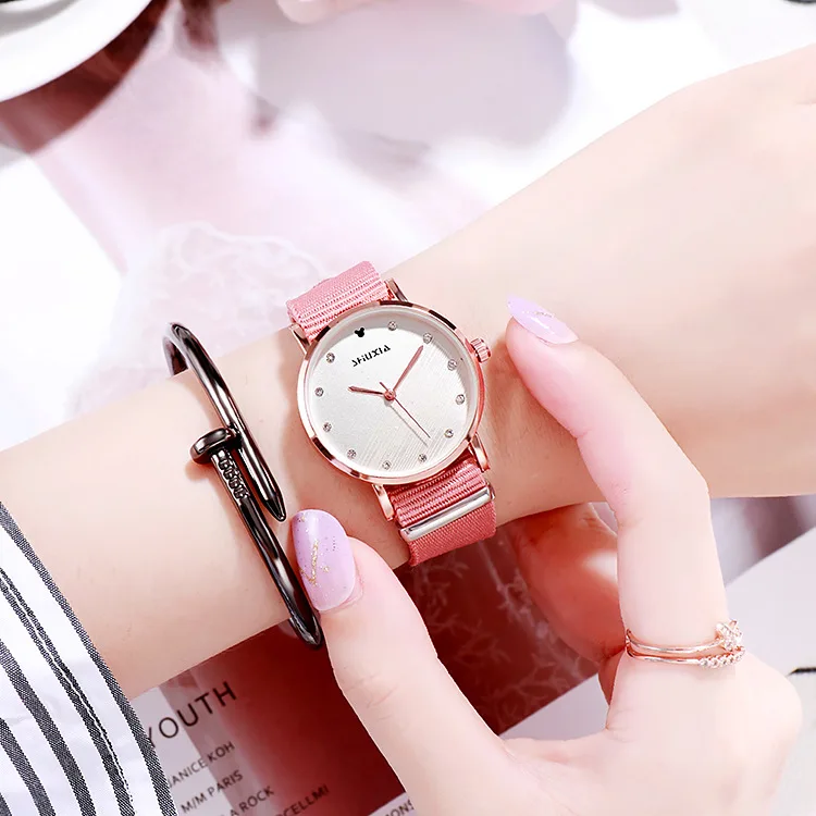 JBRL простые наручные часы женские 2019 модный текстиль ремешок Дамский час подарок