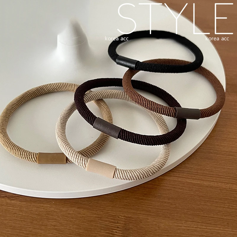 20 шт. милые Однотонные эластичные резинки для волос в Корейском стиле девочек