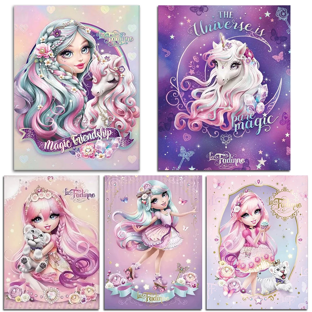 

5D Diy Diamond Painting Cross Stitch "Girl and Unicorn" Picture Full Square Round Diamond Mosaic Embroidery Home Decoration Gift