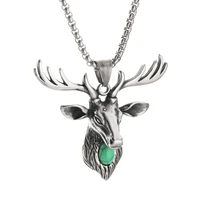 pendants deer head fashion necklace long chain mens and womens gifts