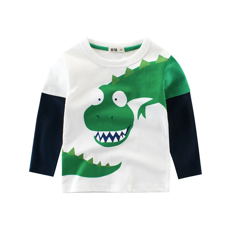 

2021 Spring Children's Wear boy T-shirt wholesale big dinosaur pattern baby clothing mother kids clothes with 100% cotton