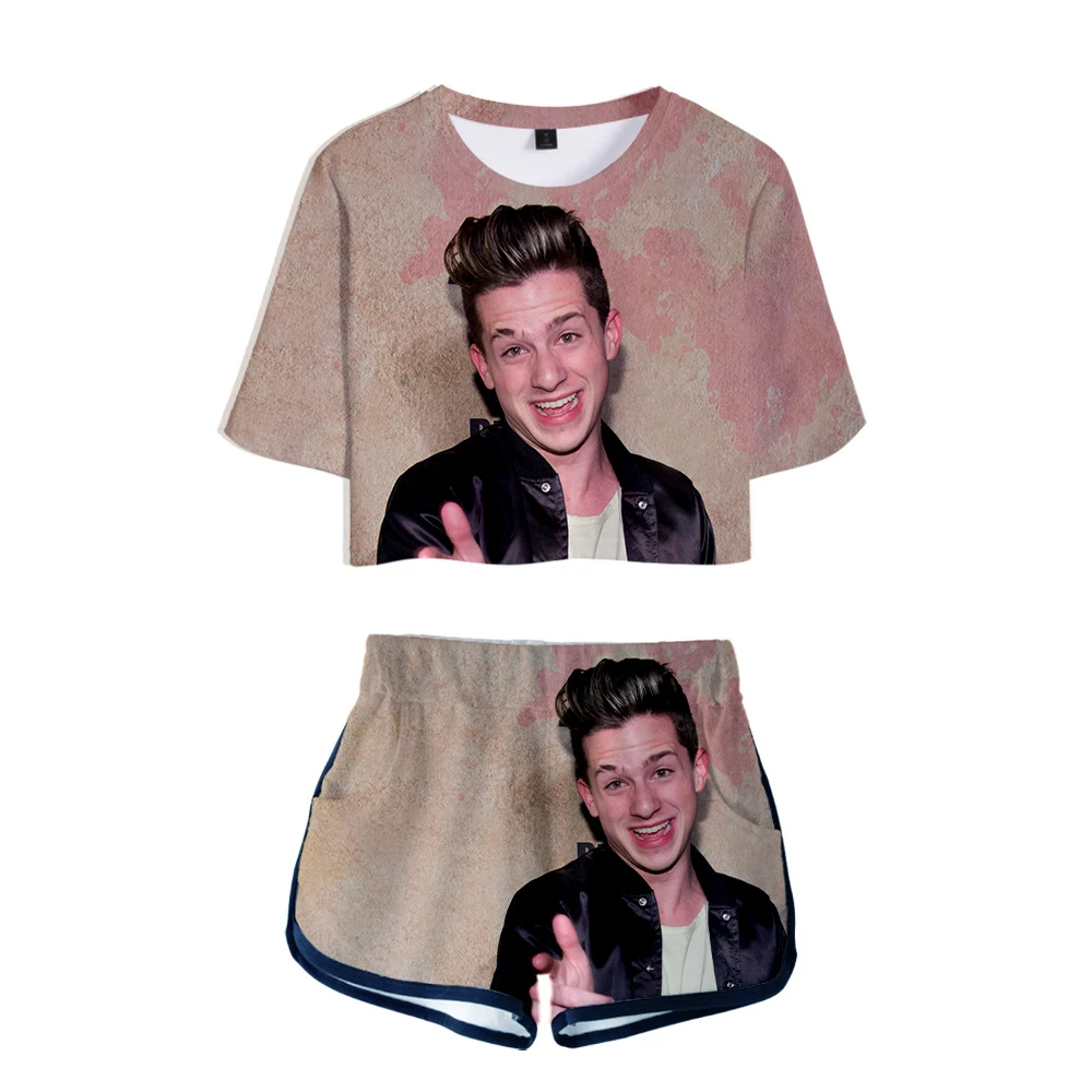 Женская футболка с принтом Charlie Puth летняя модная повседневная ромбиками и