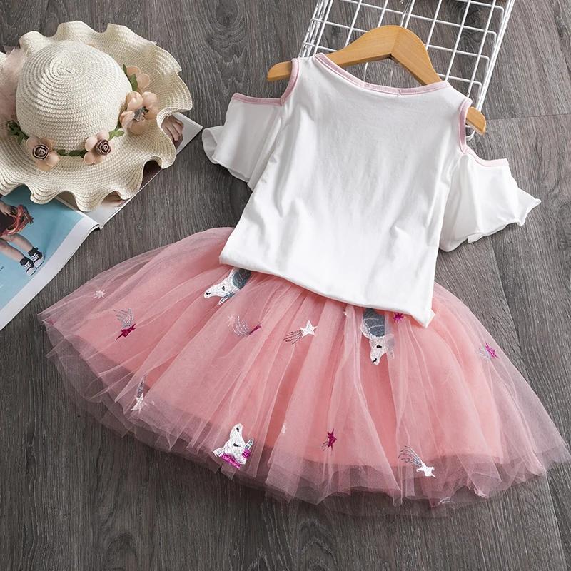 Baby Princess Unicorn Dress Cute Little Girls Summer Chiffon Clothes Kids Lace Dresses fantasia unicornio menina 2 6Y | Детская одежда
