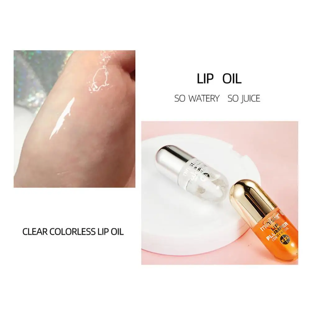 

2pcs/set Day and Night Moisturizing Lip Gloss Extreme Plumper Mint Lip Nutritious Enhancer Volume Essence Lips Ginger G2D5