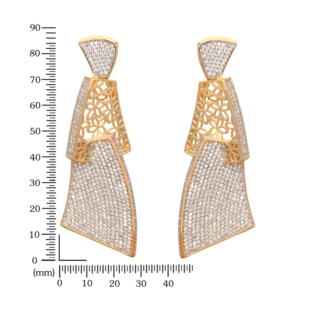 

TIRIM Luxury Trendy Jelwelry Big Long Earring Dangle Earrings For Women Dating Wedding Fashion Jewelry